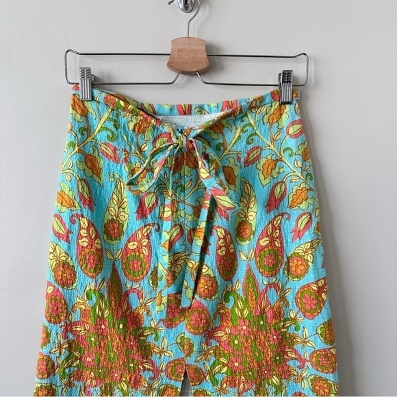 ZARA-PAISLEY Floral Tie Waist Detail Midi Skirt (Size:Small) - Picture 7 of 11